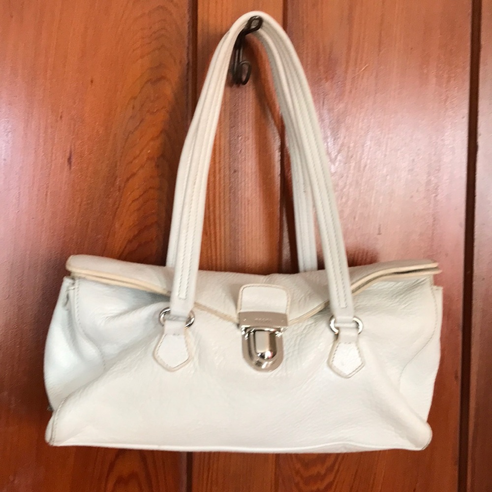Prada white leather handbag